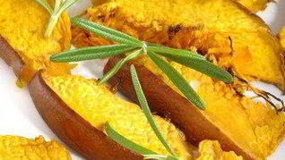 Рецепт Закуска из печеной тыквы с красным луком и розмарином