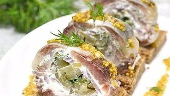 Рецепт Закуска из сельди со сливочным сыром