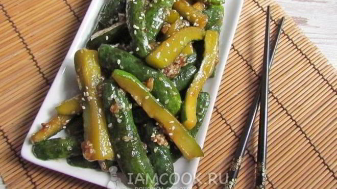 Рецепт Закуска из жареных огурцов по-корейски
