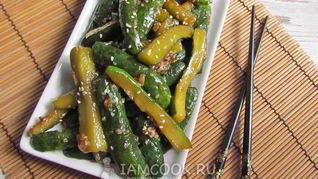 Рецепт Закуска из жареных огурцов по-корейски