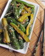 Закуска из жареных огурцов по-корейски