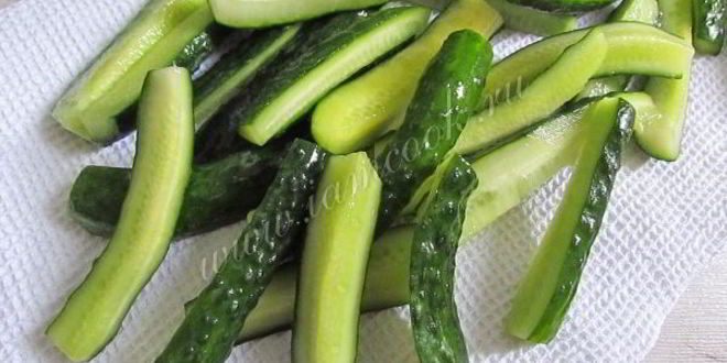 Рецепт закуска из жареных огурцов по-корейски