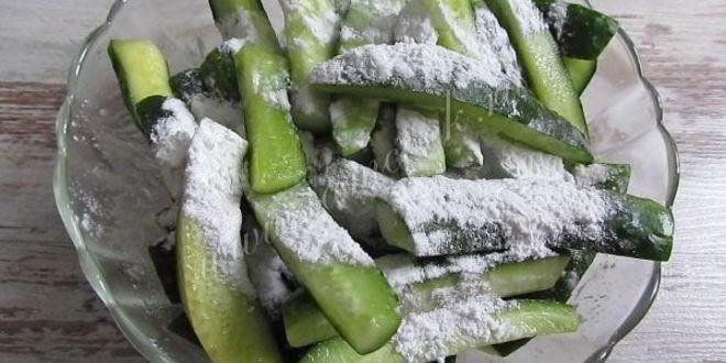Рецепт закуска из жареных огурцов по-корейски