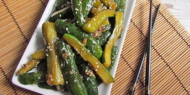 Рецепт закуска из жареных огурцов по-корейски