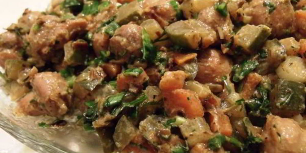 Рецепт сыр бри с луком, грибами и финиками