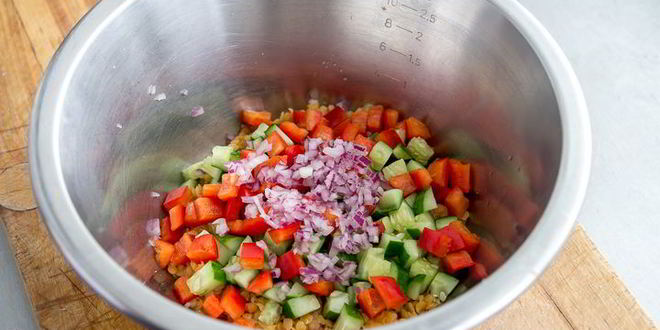 Рецепт закуска с красной чечевицей