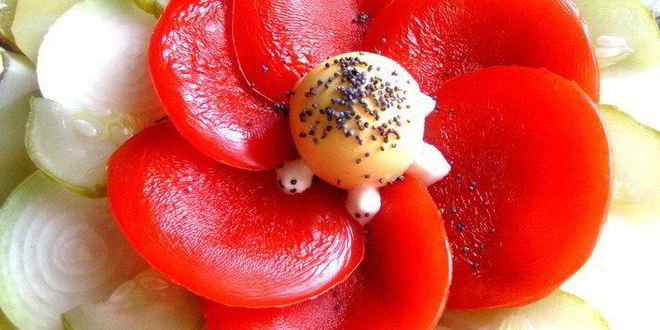 Рецепт закуска в русском стиле с маком в центре