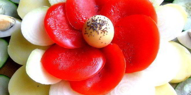 Рецепт закуска в русском стиле с маком в центре