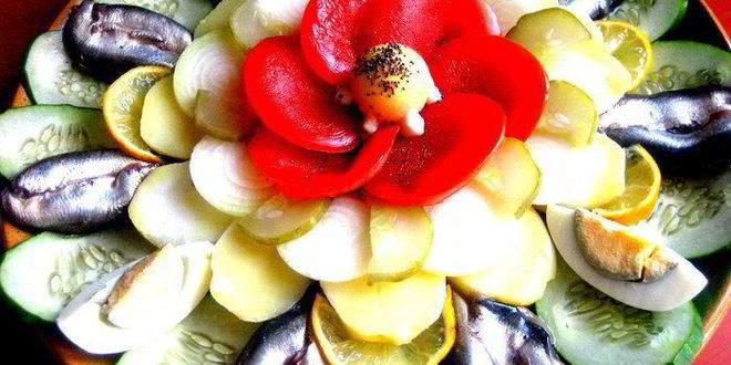 Рецепт закуска в русском стиле с маком в центре