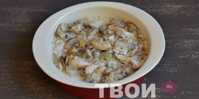 Рецепт жульен с курицей и грибами